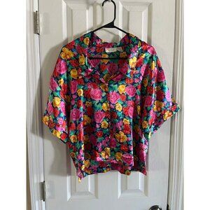 Vintage Victoria’s Secret Silky Shirt Gold Label Floral